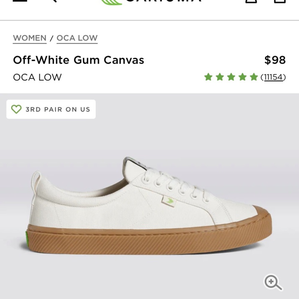 Cariuma White Canvas Sneakers with Tan Sole